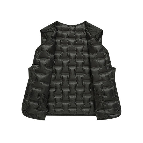 雪中飛2025冬新款男士V領爸爸款分格羽絨馬甲無袖背心黑色大碼 雪中飛2025冬新款男士V領爸爸款分格羽絨馬甲無袖背心黑色大碼