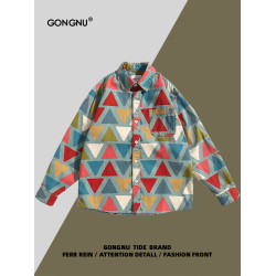 【設計師品牌】新品直降丨品質嚴選丨花色三角形襯衫休閒流行外套