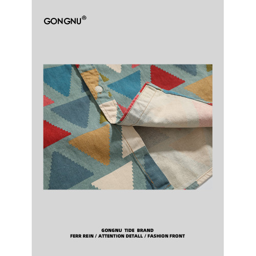 【設計師品牌】新品直降丨品質嚴選丨花色三角形襯衫休閒流行外套 【設計師品牌】新品直降丨品質嚴選丨花色三角形襯衫休閒流行外套