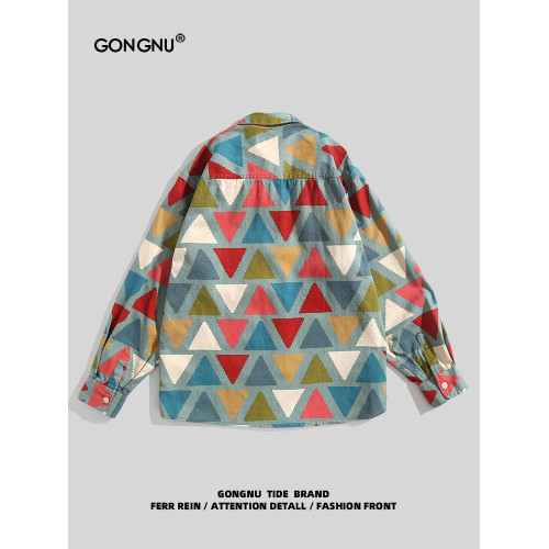 【設計師品牌】新品直降丨品質嚴選丨花色三角形襯衫休閒流行外套 【設計師品牌】新品直降丨品質嚴選丨花色三角形襯衫休閒流行外套