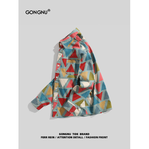 【設計師品牌】新品直降丨品質嚴選丨花色三角形襯衫休閒流行外套 【設計師品牌】新品直降丨品質嚴選丨花色三角形襯衫休閒流行外套