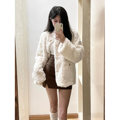 小香風羊羔毛棉服外套女2025秋冬新款短款寬松加厚小個子毛毛上衣 小香風羊羔毛棉服外套女2025秋冬新款短款寬松加厚小個子毛毛上衣