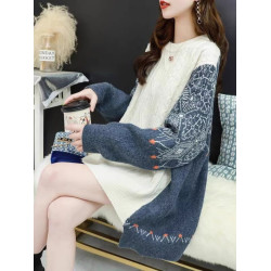 200斤大碼女裝秋冬季外穿毛衣女套頭韓版慵懶風寬松胖妹妹針織衫