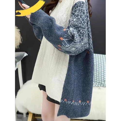 200斤大碼女裝秋冬季外穿毛衣女套頭韓版慵懶風寬松胖妹妹針織衫