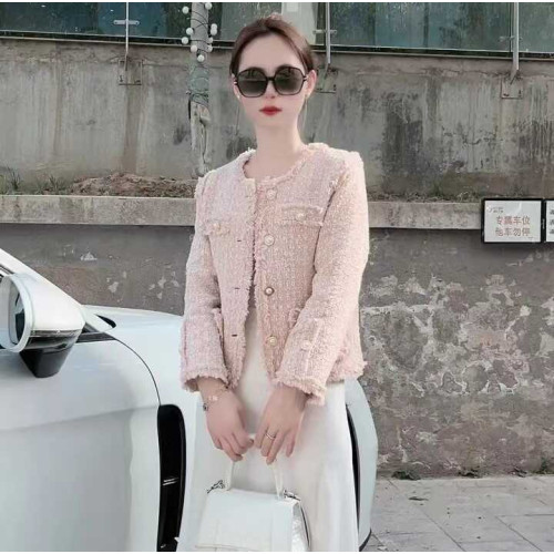 法式小香風名媛毛呢外套女2024春季新款短款粗花呢韓版上衣潮 法式小香風名媛毛呢外套女2024春季新款短款粗花呢韓版上衣潮