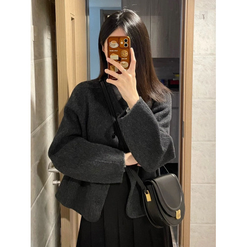 加厚灰色短款呢子大衣女2025新款秋冬季毛呢外套高級感小個子韓系 加厚灰色短款呢子大衣女2025新款秋冬季毛呢外套高級感小個子韓系