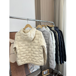 輕暖系列！壓膠分倉鎖絨！男裝秋冬情侶款保暖連帽羽絨服外套