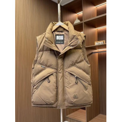 立領加厚純色羽絨馬甲男士冬季潮流工裝拉鍊口袋休閒保暖坎肩外套