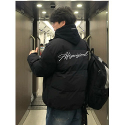 美式高街短款羽絨服男款痞帥立領晉江棉服cleanfit潮牌麵包服外套