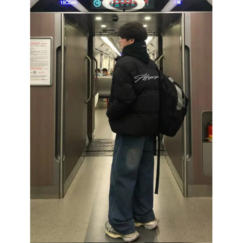 美式高街短款羽絨服男款痞帥立領晉江棉服cleanfit潮牌麵包服外套 美式高街短款羽絨服男款痞帥立領晉江棉服cleanfit潮牌麵包服外套