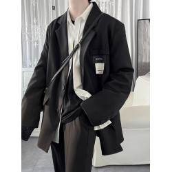 英倫雅痞男裝白色西裝暴徒男外套春秋季冷淡風高級感潮牌痞帥西服