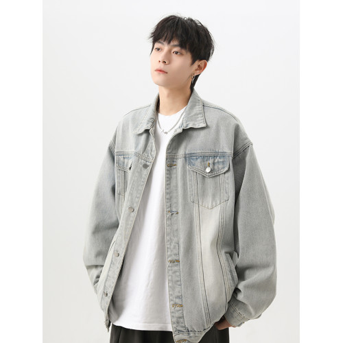 美式水洗牛仔外套男冬高街復古做舊工裝夾克潮牌百搭情侶休閒上衣 美式水洗牛仔外套男冬高街復古做舊工裝夾克潮牌百搭情侶休閒上衣