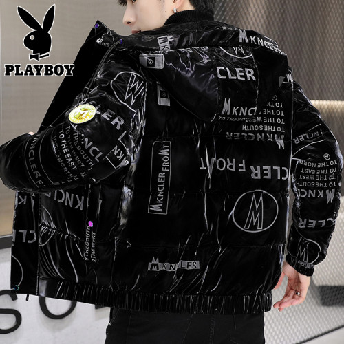花花公子羽絨服男士冬季保暖加厚2025年新款潮牌亮面棉襖休閒外套 花花公子羽絨服男士冬季保暖加厚2025年新款潮牌亮面棉襖休閒外套