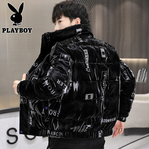 花花公子羽絨服男士冬季保暖加厚2025年新款潮牌亮面棉襖休閒外套 花花公子羽絨服男士冬季保暖加厚2025年新款潮牌亮面棉襖休閒外套