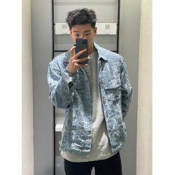 破壞線條春秋牛仔外套男水洗潮牌工裝夾克美式高街痞帥牛仔褂子