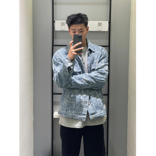 破壞線條春秋牛仔外套男水洗潮牌工裝夾克美式高街痞帥牛仔褂子 破壞線條春秋牛仔外套男水洗潮牌工裝夾克美式高街痞帥牛仔褂子