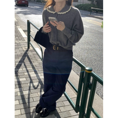 10%羊毛 韓代@lero*e 手工鉤花甜美花邊翻領軟糯針織毛衣開衫外套 10%羊毛 韓代@lero*e 手工鉤花甜美花邊翻領軟糯針織毛衣開衫外套