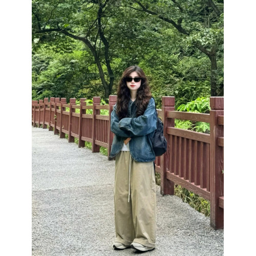 超好看做舊牛仔外套女春秋日系復古寬松休閒設計感小衆夾克牛仔衣 超好看做舊牛仔外套女春秋日系復古寬松休閒設計感小衆夾克牛仔衣