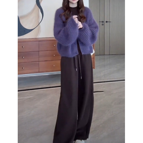 紫色軟糯毛衣外套女秋季大碼胖MM慵懶風寬松針織開衫獨特漂亮上衣 紫色軟糯毛衣外套女秋季大碼胖MM慵懶風寬松針織開衫獨特漂亮上衣