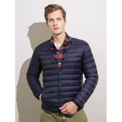 秋冬新款輕薄羽絨服男士無領V領羽絨內膽大碼內穿圓領輕薄款外套 秋冬新款輕薄羽絨服男士無領V領羽絨內膽大碼內穿圓領輕薄款外套