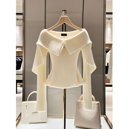 白色毛衣女2024新款高級設計感小衆氣質高級小香風收腰針織上衣冬 白色毛衣女2024新款高級設計感小衆氣質高級小香風收腰針織上衣冬