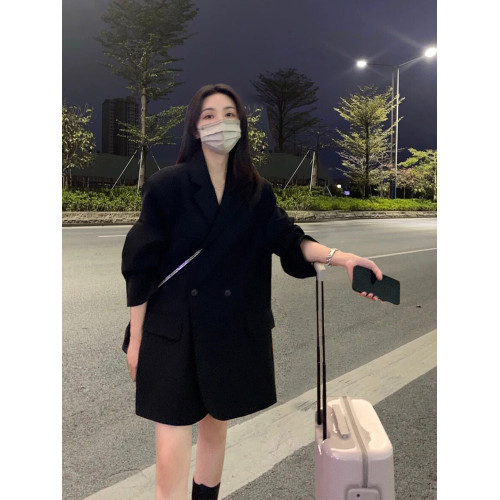 2025春秋新款大碼女裝西裝外套女高級感胖mm韓版寬松顯瘦西服百搭