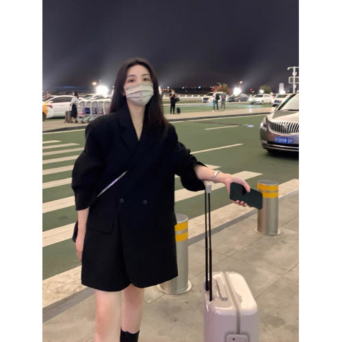 2025春秋新款大碼女裝西裝外套女高級感胖mm韓版寬松顯瘦西服百搭