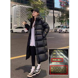 500g白鵝絨羽絨服女升級版加絨加厚充絨修身過膝新長款黑金八格