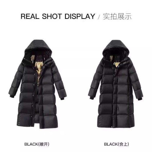 500g白鵝絨羽絨服女升級版加絨加厚充絨修身過膝新長款黑金八格