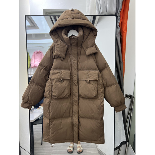2025年秋冬新款韓版羽絨服女中長款連帽白鴨絨過膝加厚寬松外套潮 2025年秋冬新款韓版羽絨服女中長款連帽白鴨絨過膝加厚寬松外套潮
