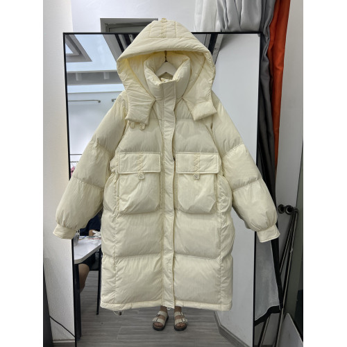2025年秋冬新款韓版羽絨服女中長款連帽白鴨絨過膝加厚寬松外套潮 2025年秋冬新款韓版羽絨服女中長款連帽白鴨絨過膝加厚寬松外套潮