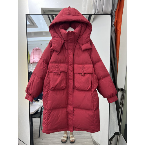 2025年秋冬新款韓版羽絨服女中長款連帽白鴨絨過膝加厚寬松外套潮 2025年秋冬新款韓版羽絨服女中長款連帽白鴨絨過膝加厚寬松外套潮