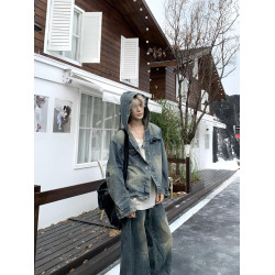 ONE Lilacfish2024/FW“連帽雪花” 小衆設計感牛仔外套男女同款