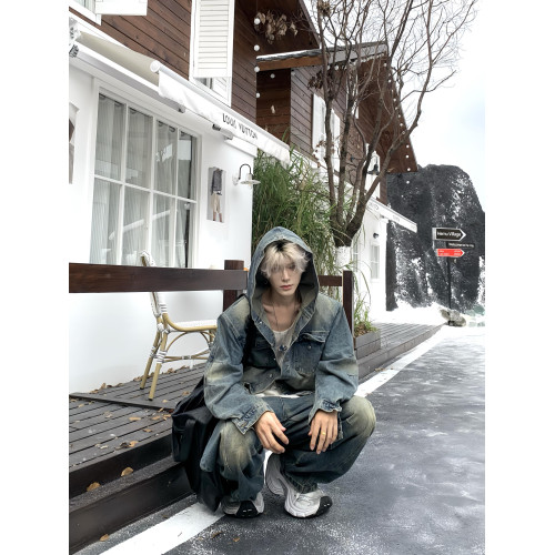 ONE Lilacfish2024/FW“連帽雪花” 小衆設計感牛仔外套男女同款 ONE Lilacfish2024/FW“連帽雪花” 小衆設計感牛仔外套男女同款