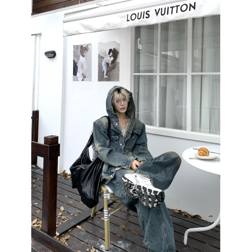 ONE Lilacfish2024/FW“連帽雪花” 小衆設計感牛仔外套男女同款 ONE Lilacfish2024/FW“連帽雪花” 小衆設計感牛仔外套男女同款