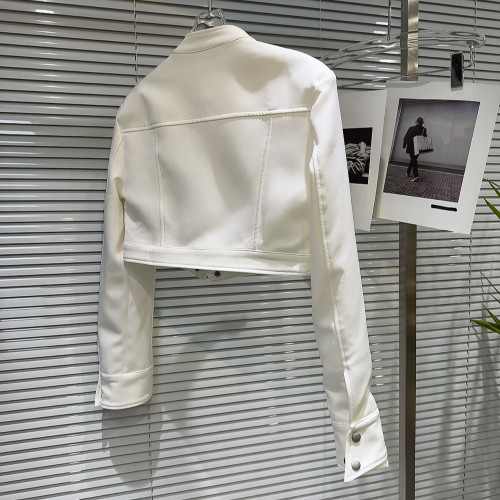 網紅同款2025秋季新款小衆辣妹金屬拉鍊設計墊肩立領夾克短外套女 網紅同款2025秋季新款小衆辣妹金屬拉鍊設計墊肩立領夾克短外套女