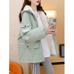 加絨加厚羊羔毛外套女秋冬季2025新款設計感小衆寬松休閒棉衣棉服