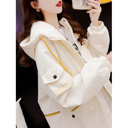 加絨加厚羊羔毛外套女秋冬季2025新款設計感小衆寬松休閒棉衣棉服 加絨加厚羊羔毛外套女秋冬季2025新款設計感小衆寬松休閒棉衣棉服