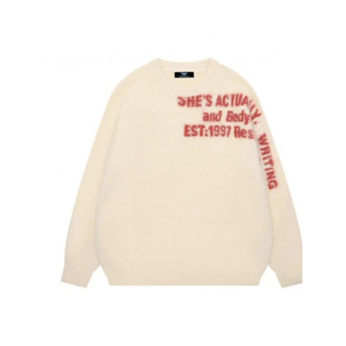 美式cleanfit水貂絨毛衣男士2024春秋季新款慵懶風寬松針織衫線衣 美式cleanfit水貂絨毛衣男士2024春秋季新款慵懶風寬松針織衫線衣