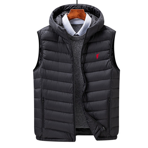 【奧萊品牌折釦】保羅男士秋冬季羽絨馬甲連帽拉鍊白鴨絨外套背心 【奧萊品牌折釦】保羅男士秋冬季羽絨馬甲連帽拉鍊白鴨絨外套背心