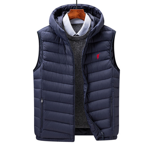 【奧萊品牌折釦】保羅男士秋冬季羽絨馬甲連帽拉鍊白鴨絨外套背心 【奧萊品牌折釦】保羅男士秋冬季羽絨馬甲連帽拉鍊白鴨絨外套背心