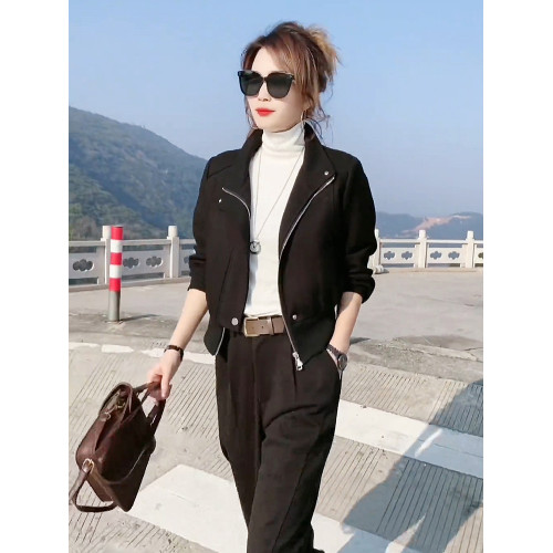 獨特別致黑色夾克短外套女士春秋款2025新款爆款小個子休閒棒球服 獨特別致黑色夾克短外套女士春秋款2025新款爆款小個子休閒棒球服