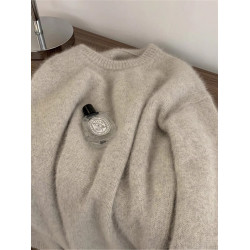 浣熊絨軟糯套頭毛衣女秋冬季高級感慵懶寬松軟糯針織打底內搭上衣