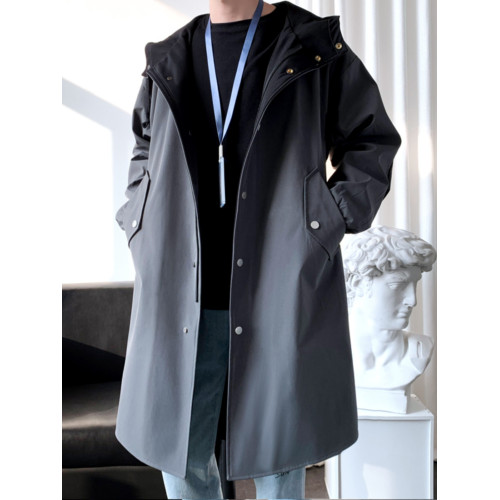 撞色中長款風衣男秋冬韓版潮馬甲情侶大衣青少年寬松百搭休閒外套 撞色中長款風衣男秋冬韓版潮馬甲情侶大衣青少年寬松百搭休閒外套