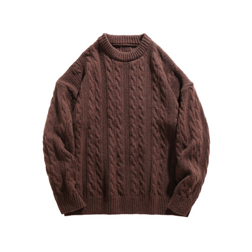 深咖美拉德!日系慵懶風圓領毛衣男女秋冬季重磅復古針織衫上衣服 深咖美拉德!日系慵懶風圓領毛衣男女秋冬季重磅復古針織衫上衣服