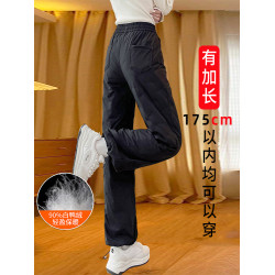 加長直筒羽絨褲女外穿冬季2025新款工裝寬松加厚東北防寒保暖棉褲