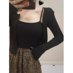 防曬罩衫女薄款小披肩夏季搭配吊帶裙子外搭針織開衫兩件套小外套