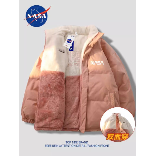 NASA聯名冬季立領雙面穿羽絨服男毛絨白鴨絨上衣潮流情侶保暖外套 NASA聯名冬季立領雙面穿羽絨服男毛絨白鴨絨上衣潮流情侶保暖外套