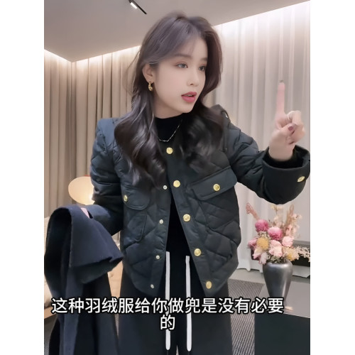 小香風菱格棉服女春秋2025新款寬松時尚洋氣高級感短款夾棉外套女 小香風菱格棉服女春秋2025新款寬松時尚洋氣高級感短款夾棉外套女
