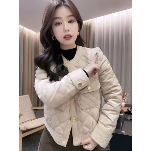 小香風菱格棉服女春秋2025新款寬松時尚洋氣高級感短款夾棉外套女 小香風菱格棉服女春秋2025新款寬松時尚洋氣高級感短款夾棉外套女